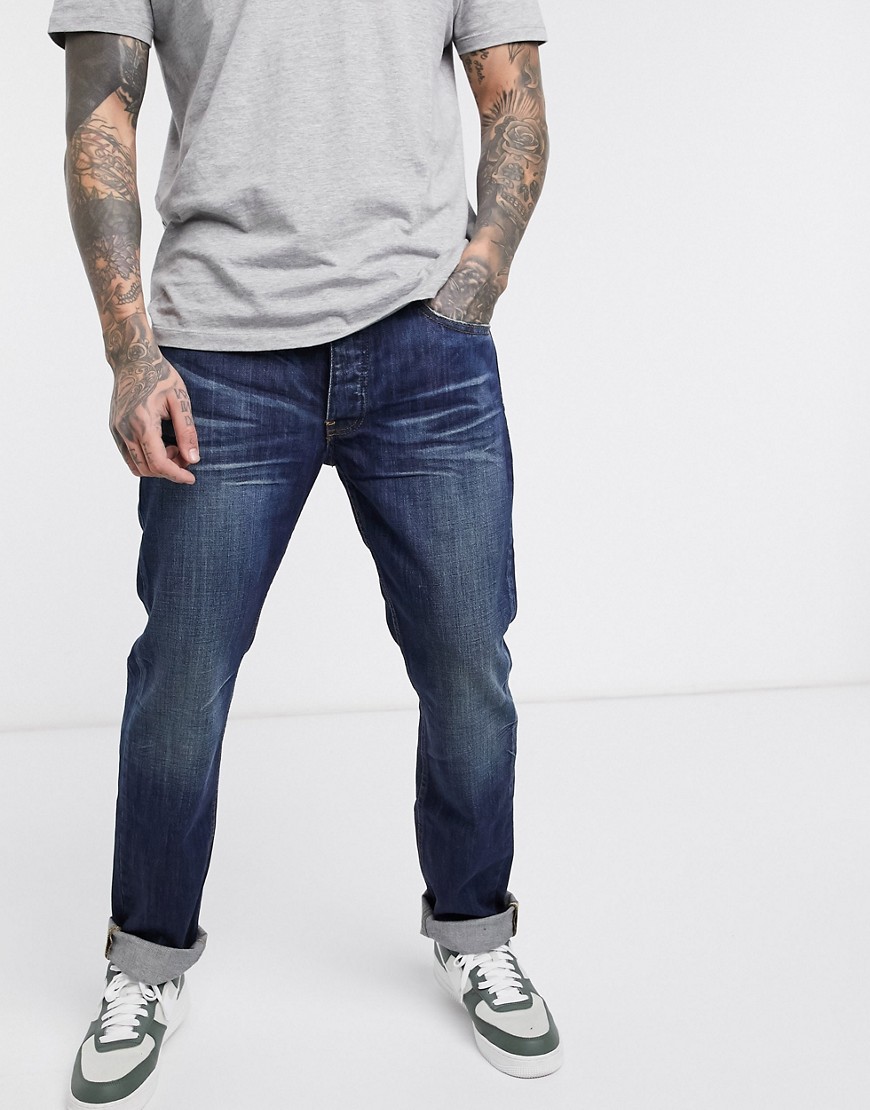 Bellfield - Slim-fit jeans in stonewash-Blauw