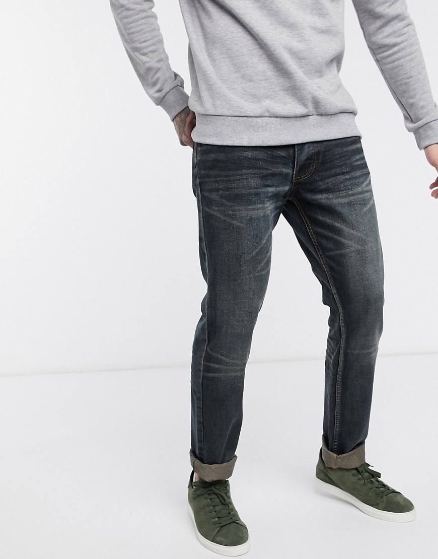 Bellfield - Slim-fit jeans met indigo wassing-Blauw