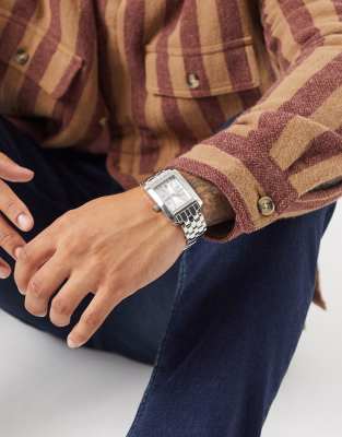 Bellfield - Vierkant herenhorloge in zilver | ASOS