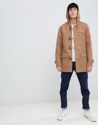 tan duffle coat