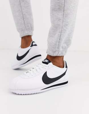 black and white nike cortez