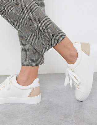 Бело-розовые кроссовки на шнуровке Carvela-Neutral