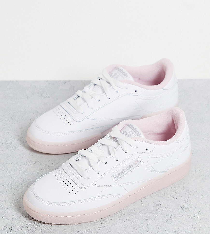 Бело-розовые кроссовки с сердечками Club C 85 – эксклюзивно для ASOS-Белый Reebok 11428741