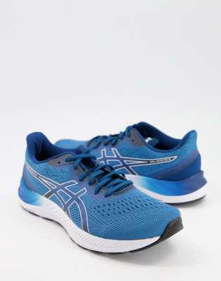 фото Бело-синие кроссовки asics running gel excite 8-голубой