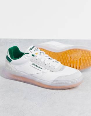 Туфли и спортивная обувь Бело-зеленые кроссовки Reebok Club C Legacy-Белый