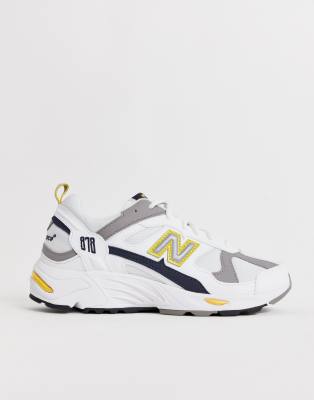 фото Бело-желтые массивные кроссовки new balance 878-белый