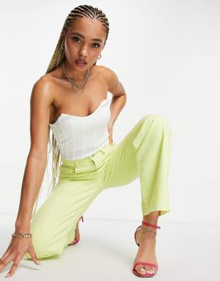   Asos Белое боди в корсетном стиле Missguided-Белый