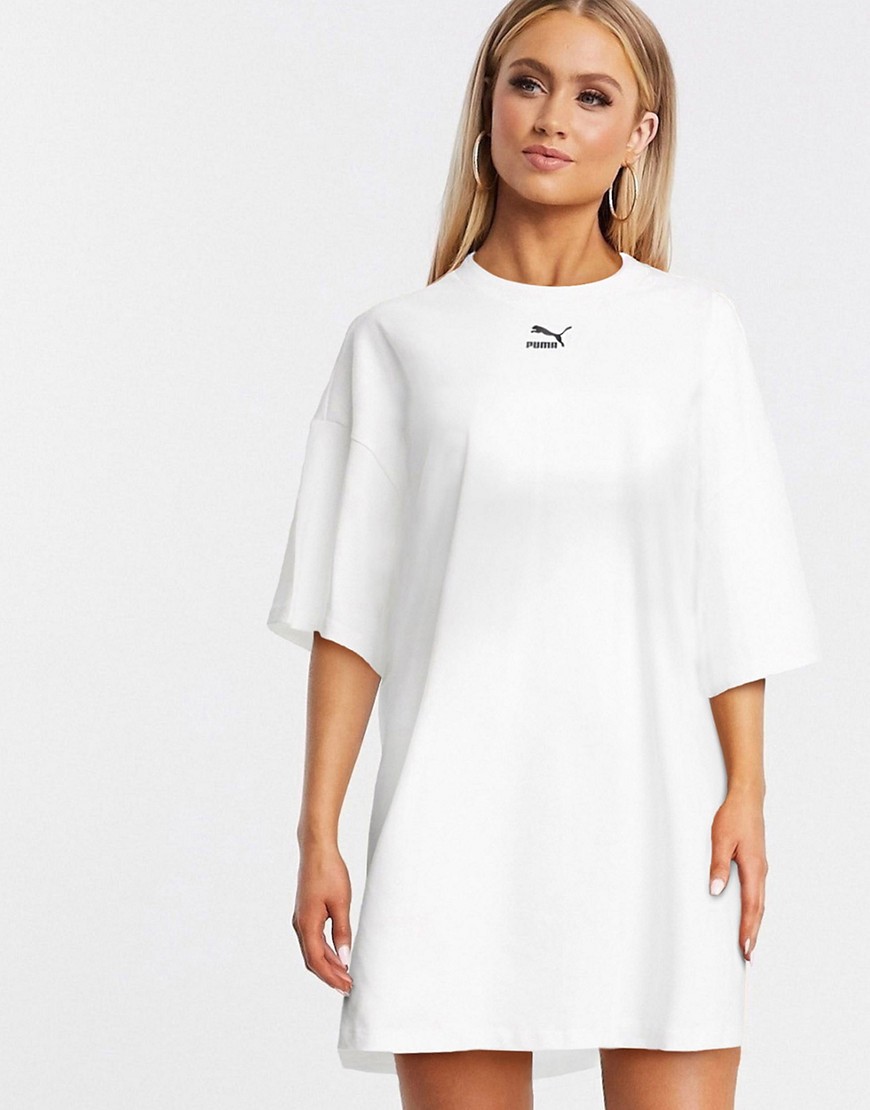 фото Белое платье-футболка с логотипом puma-белый