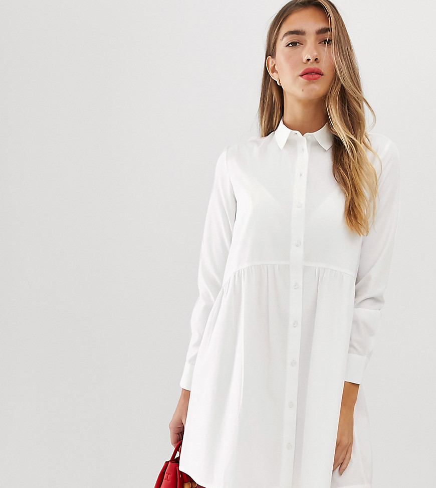 Белое Короткое Платье Рубашка