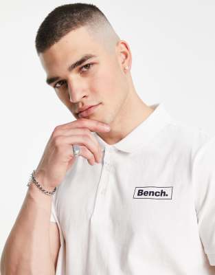 фото Белое поло из органического хлопка с логотипом bench-белый