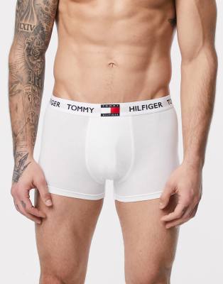 фото Белые боксеры-брифы с логотипом-флагом tommy hilfiger-белый