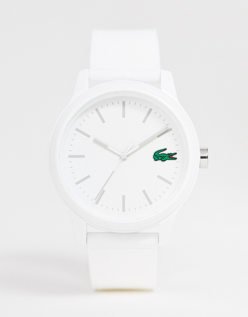 фото Белые часы с силиконовым ремешком lacoste 12.12-белый