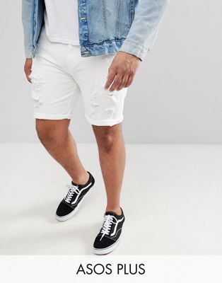 Белые джинсовые мужские шорты