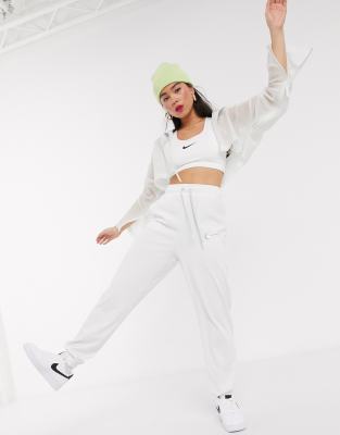 white high waist joggers