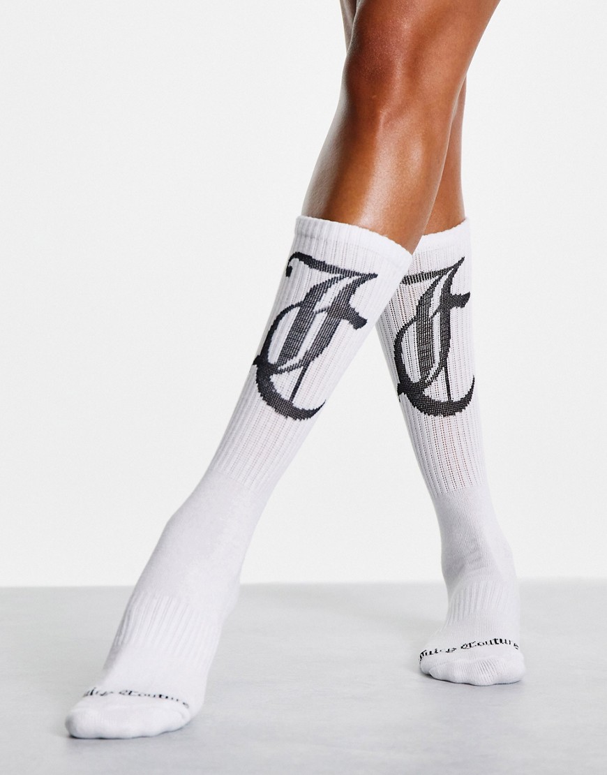 фото Белые хлопковые носки с логотипом juicy couture-белый
