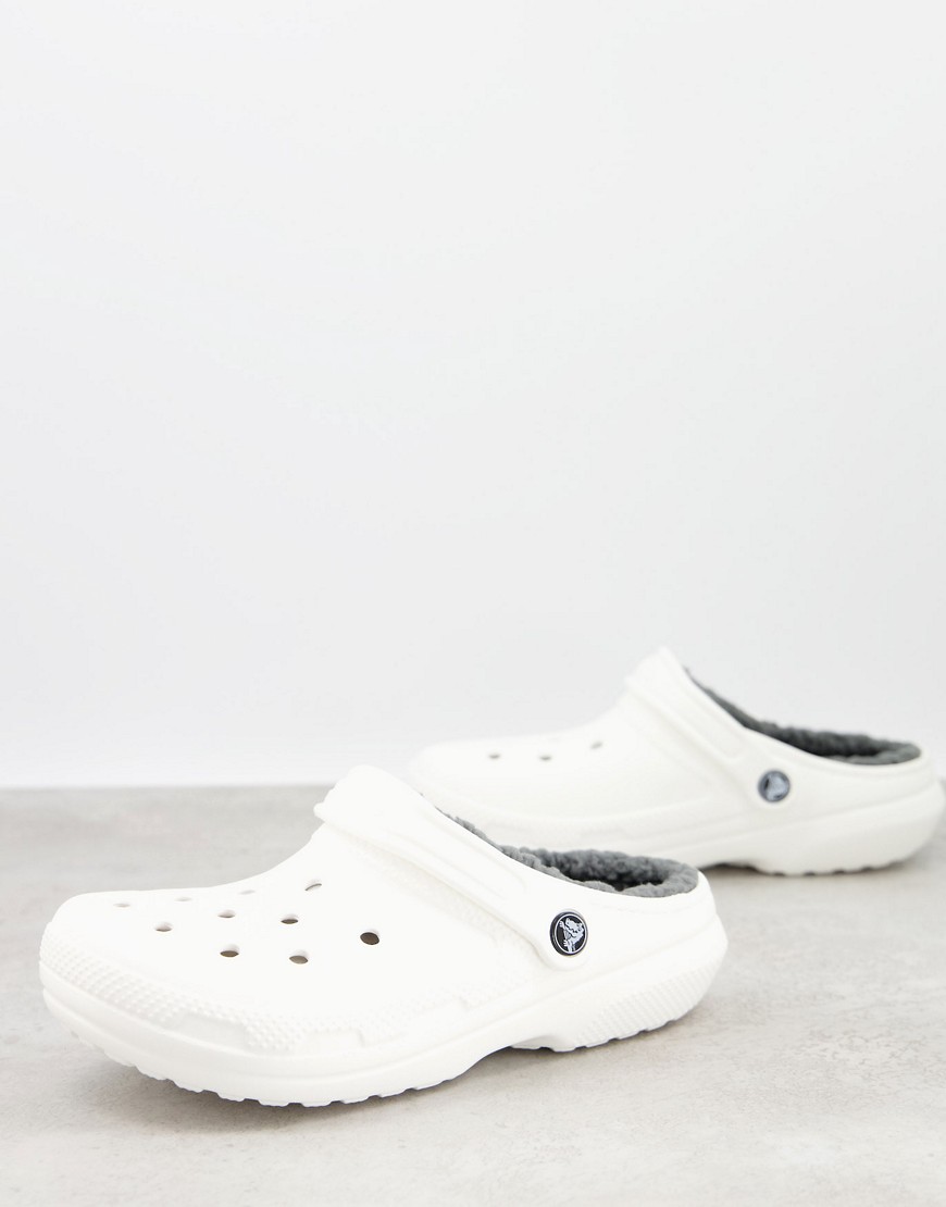 фото Белые классические туфли с ворсовой подкладкой crocs-белый