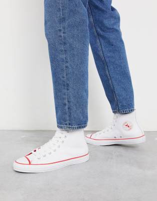 фото Белые кожаные кеды converse chuck taylor all star-белый