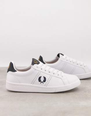 фото Белые кожаные кроссовки fred perry 721-белый