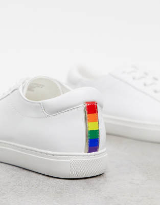 фото Белые кожаные кроссовки kenneth cole kam pride-белый