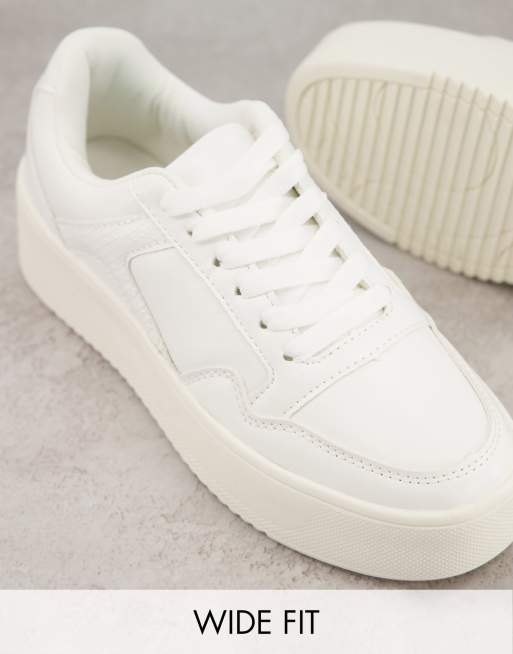 Белые кроссовки для широкой стопы, на платформе Public Desire | ASOS
