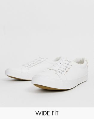 фото Белые кроссовки для широкой стопы с фигурной отделкой new look-белый new look wide fit