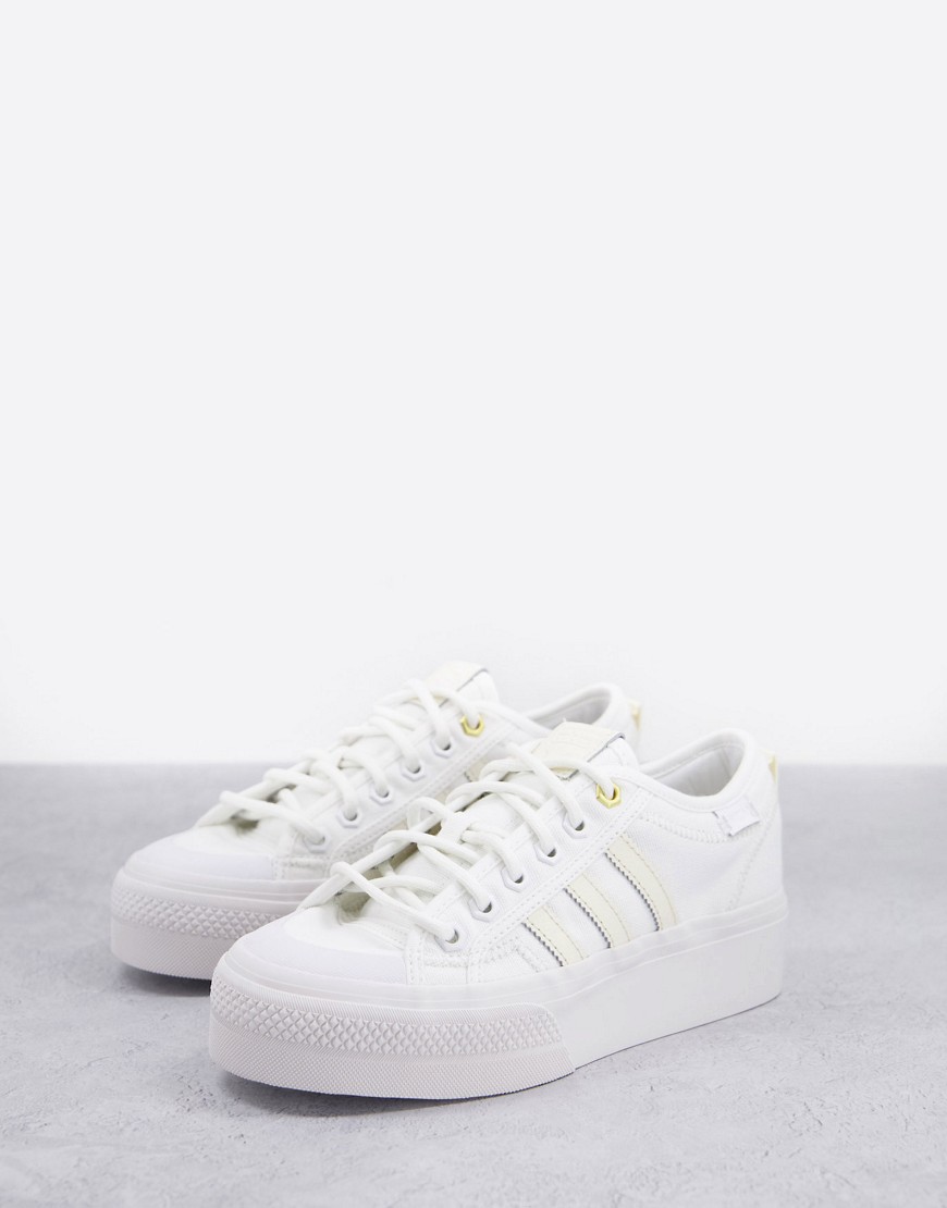Белые кроссовки на платформе Nizza-Белый Adidas 11769666