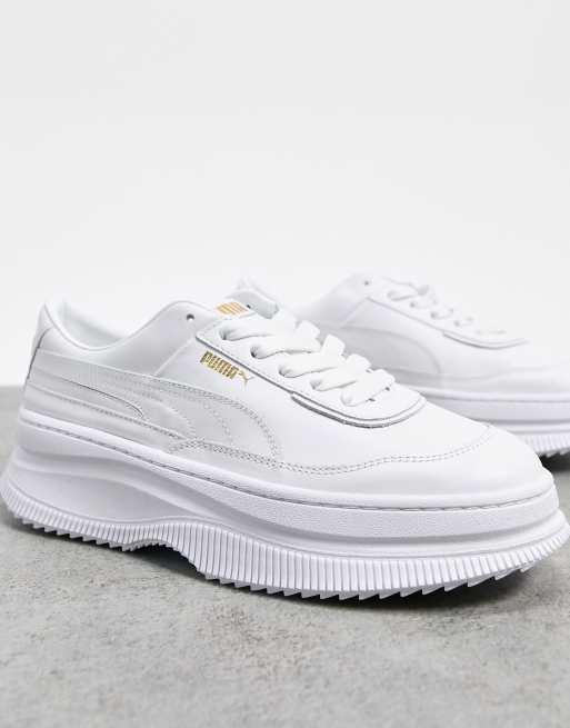 puma white leather deva trainers
