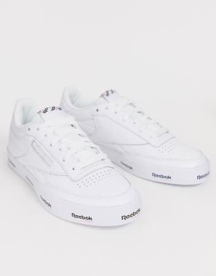 фото Белые кроссовки с фирменной лентой reebok revenge plus mu-белый