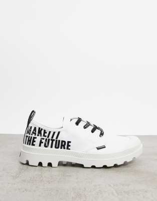 фото Белые кроссовки с надписями palladium pampa ox future-белый