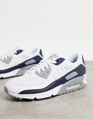 Белые кроссовки с серыми вставками Nike Air Max 90 | ASOS
