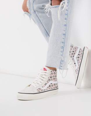 фото Белые кроссовки vans sk8-hi 38 dx panda-мульти