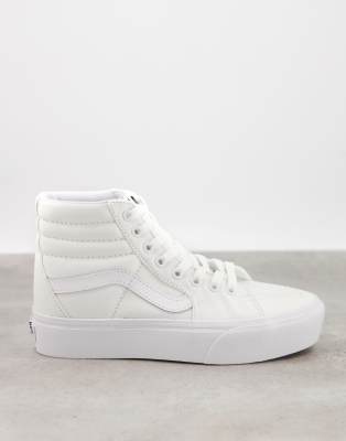 фото Белые кроссовки vans sk8-hi platforms 2.0-белый