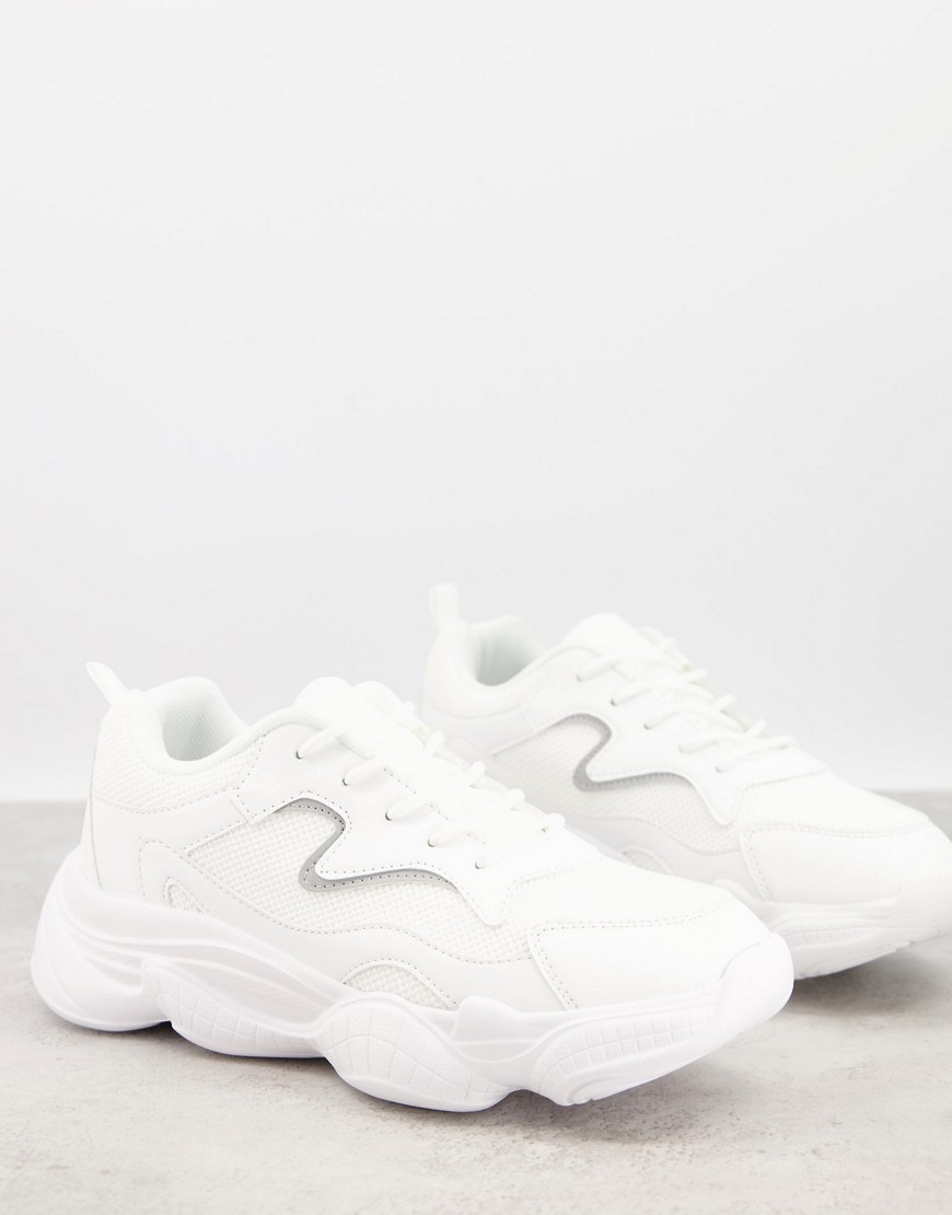 фото Белые массивные кроссовки в винтажном стиле truffle collection-белый