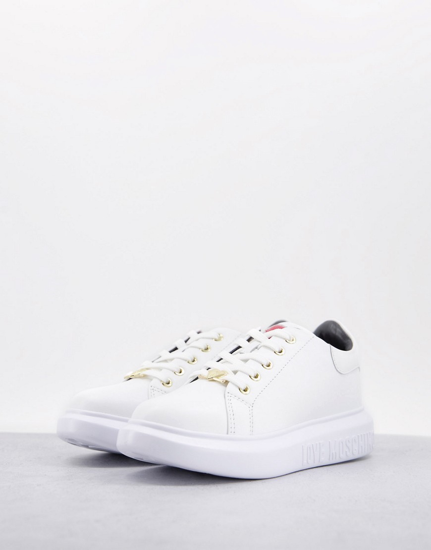 Белые минималистичные кроссовки -Белый Love Moschino 109603870
