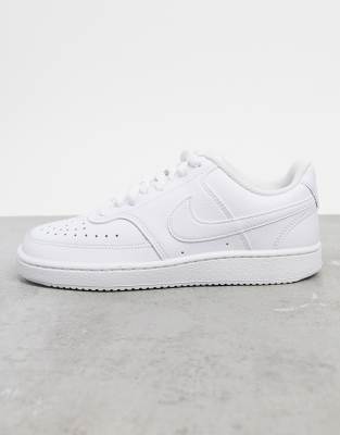 white nike court vision low