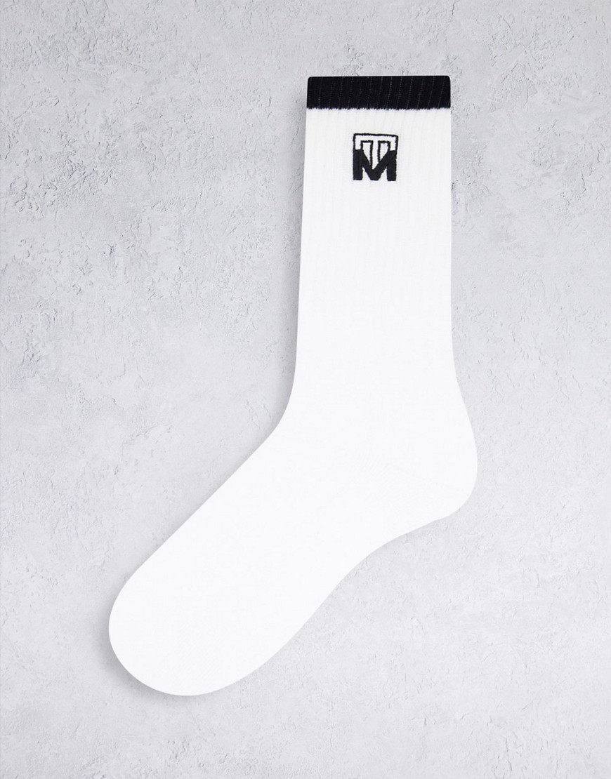 Белые носки с монограммой -Белый Topman 12160107