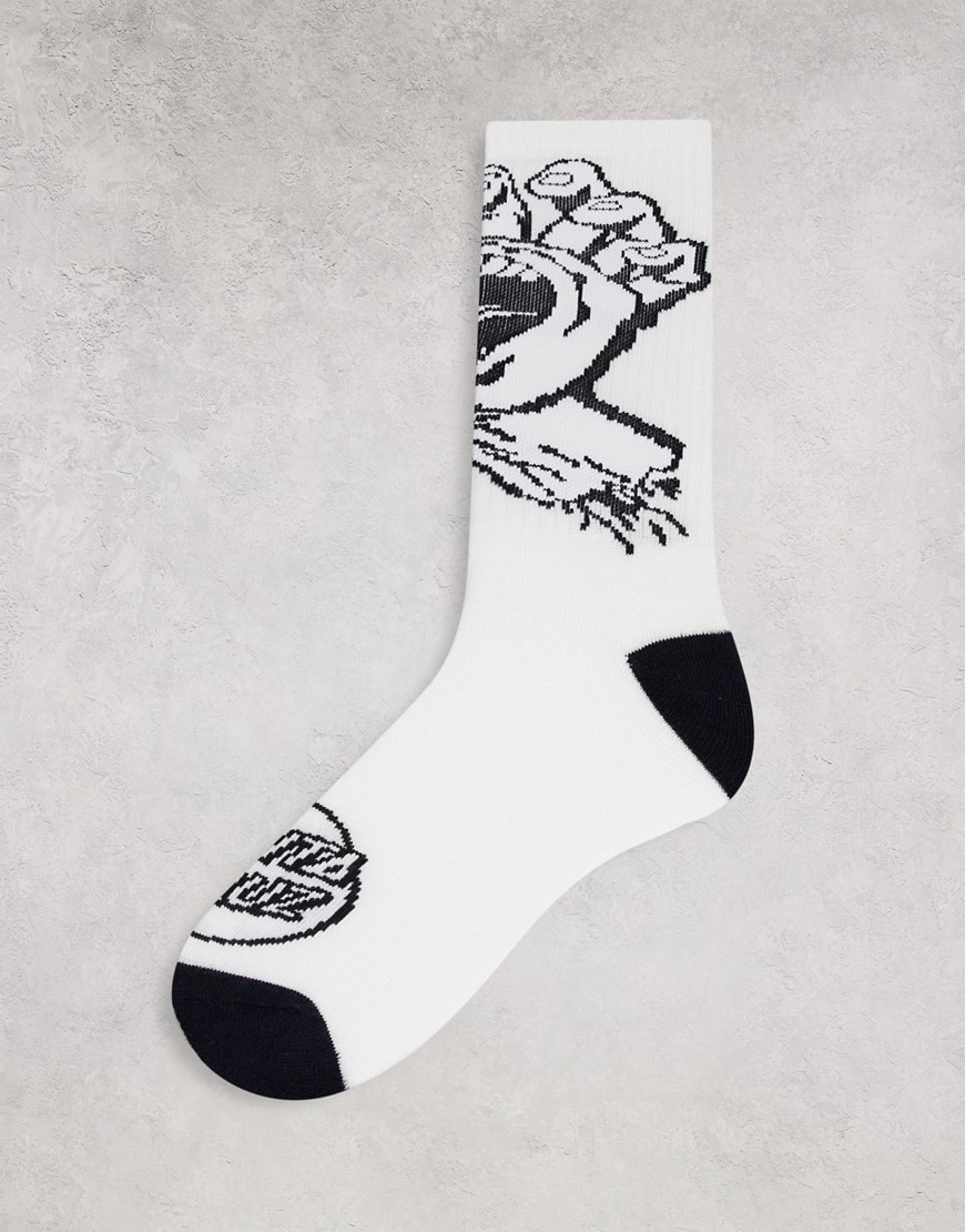 фото Белые носки с принтом «кричащая рука» santa cruz-белый