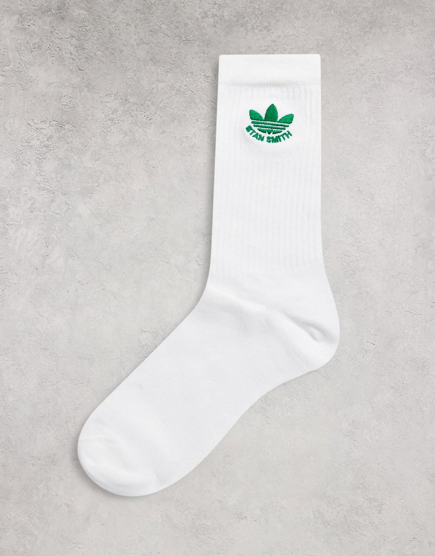 фото Белые носки с вышивкой логотипа stan smith adidas originals-белый