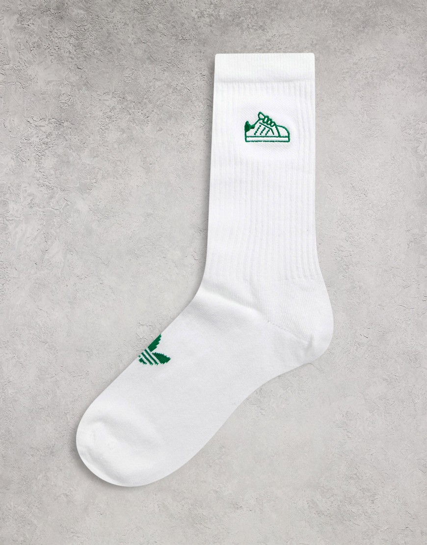 фото Белые носки стандартной длины с вышивкой кроссовки stan smith adidas originals-белый