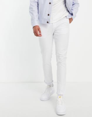  Белые облегающие чиносы ASOS DESIGN-Белый
