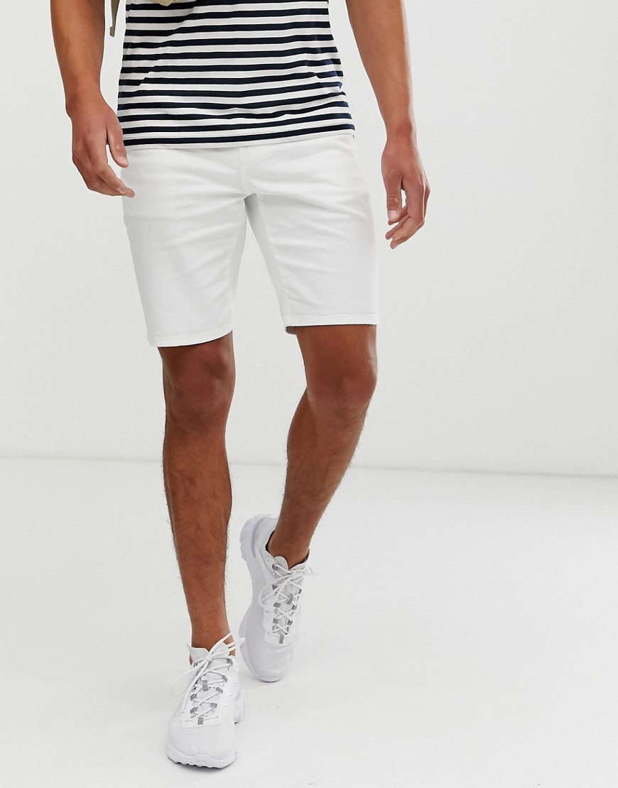 фото Белые обтягивающие джинсовые шорты asos design-белый