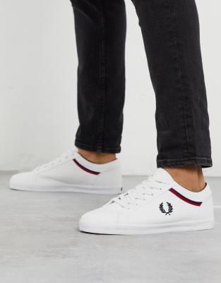 фото Белые парусиновые кроссовки fred perry baseline-белый