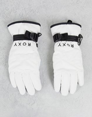 фото Белые перчатки roxy jetty-белый