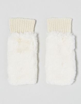 фото Белые перчатки с открытыми пальцами и леопардовым принтом vincent pradier-белый