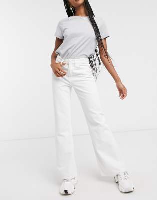   Asos Белые расклешенные джинсы Waven-Белый