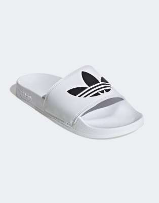 фото Белые шлепанцы adidas originals adilette lite-белый