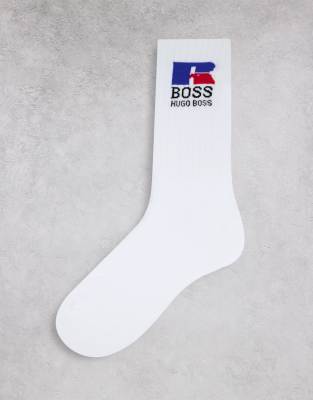 фото Белые спортивные носки с логотипом boss x russell athletic-белый boss bodywear