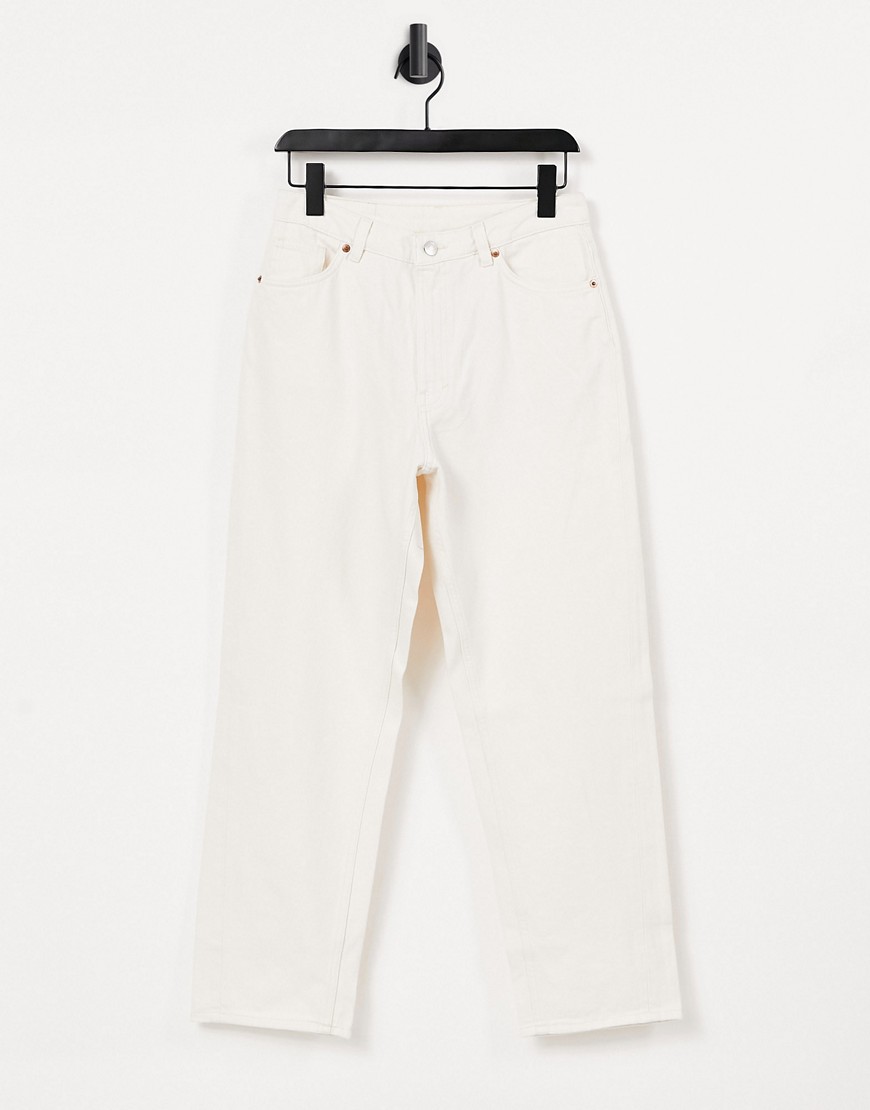 фото Белые свободные джинсы из органического хлопка monki kyo-кремовый