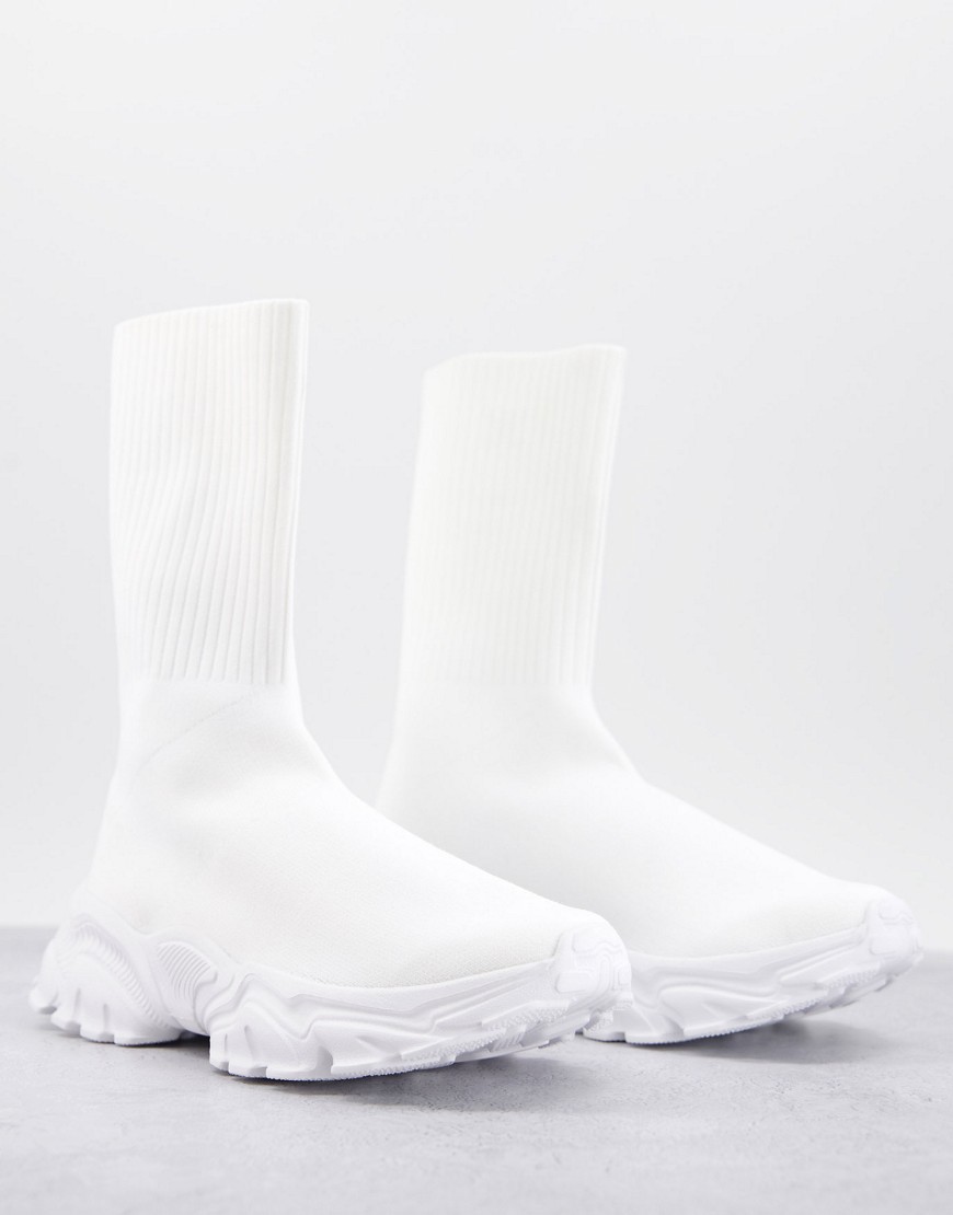 Белые трикотажные кроссовки Deven-Белый ASOS DESIGN 103374331