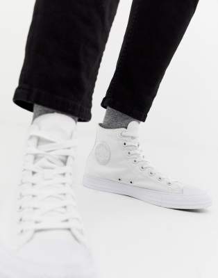 converse all star white mono